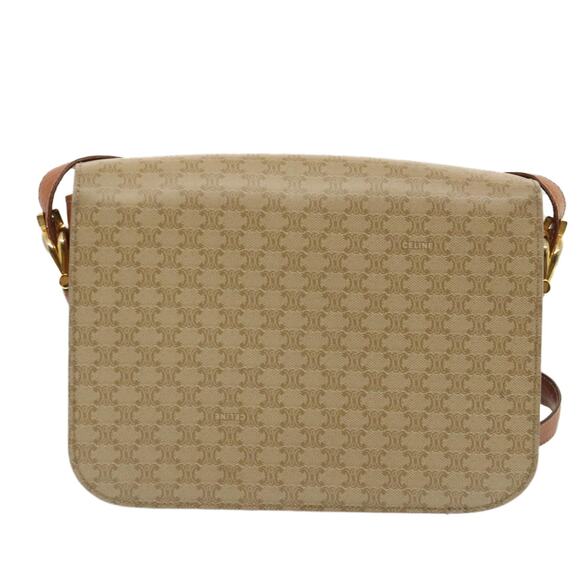 CELINE Macadam Canvas Shoulder Bag Beige - Picture 3 of 13